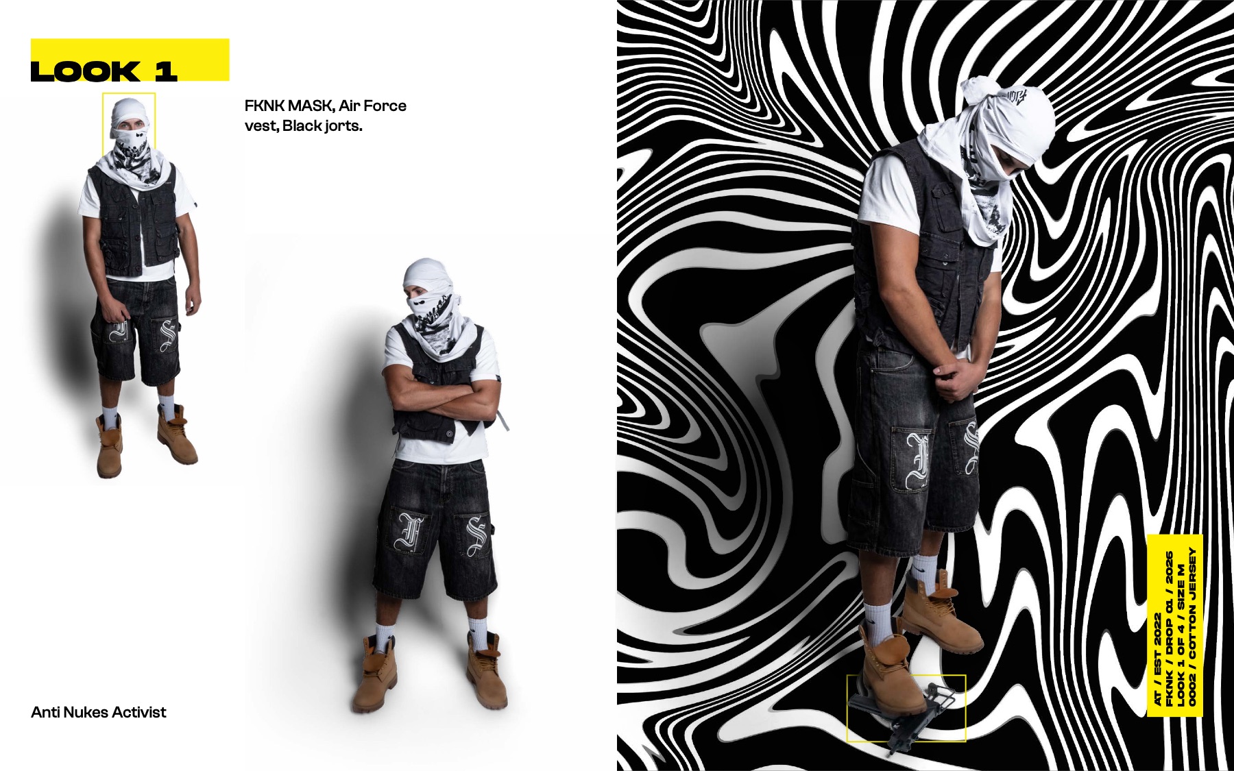 Lookbook spread, look 1